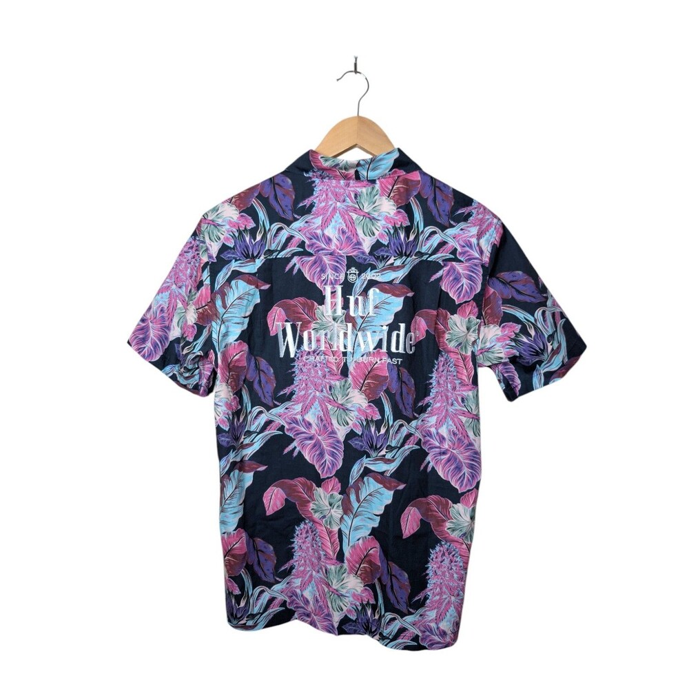 HUF Paraiso Resort Short Sleeve Woven Shirt Navy Blazer/Black Men’s Small